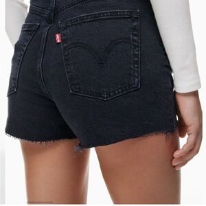 Levi's Ribcage Black Jean Shorts High-Waisted